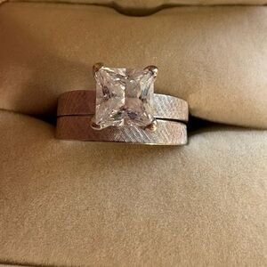 Vintage 14k white gold wedding set GORGEOUS!!